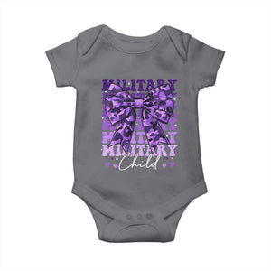 Military Child Coquette Bow Baby Onesie Purple Up Camo Kids Girls TS10 Charcoal Print Your Wear