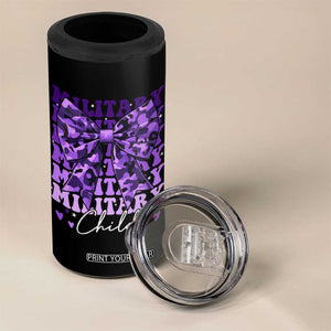 Military Child Coquette Bow 4 in 1 Can Cooler Tumbler Purple Up Camo Kids Girls TS10 Print Your Wear