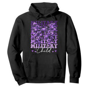 Military Child Coquette Bow Hoodie Purple Up Camo Kids Girls TS10 Black Print Your Wear