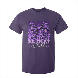 Military Child Coquette Bow T Shirt For Kid Purple Up Camo Kids Girls TS10 Purple Print Your Wear