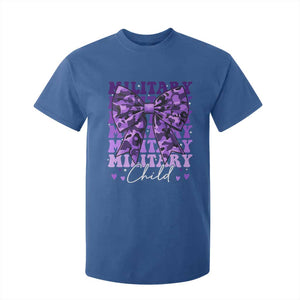 Military Child Coquette Bow T Shirt For Kid Purple Up Camo Kids Girls TS10 Royal Blue Print Your Wear