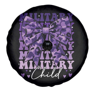 Military Child Coquette Bow Spare Tire Cover Purple Up Camo Kids Girls TS10 Print Your Wear