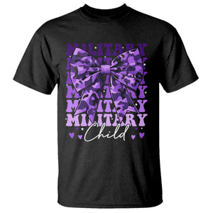 Military Child Coquette Bow T Shirt Purple Up Camo Kids Girls TS10 Black Print Your Wear