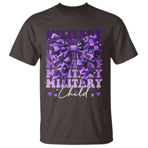 Military Child Coquette Bow T Shirt Purple Up Camo Kids Girls TS10 Dark Chocolate Print Your Wear