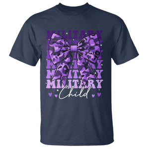 Military Child Coquette Bow T Shirt Purple Up Camo Kids Girls TS10 Navy Print Your Wear