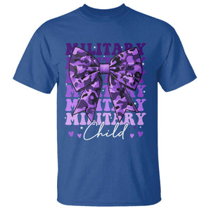 Military Child Coquette Bow T Shirt Purple Up Camo Kids Girls TS10 Royal Blue Print Your Wear