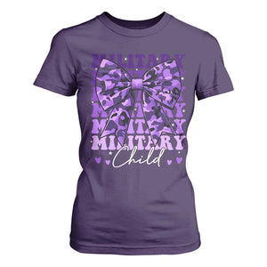 Military Child Coquette Bow T Shirt For Women Purple Up Camo Kids Girls TS10 Purple Print Your Wear