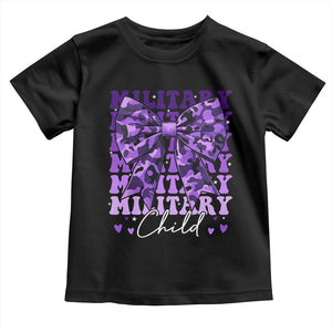 Military Child Coquette Bow Toddler T Shirt Purple Up Camo Kids Girls TS10 Black Print Your Wear
