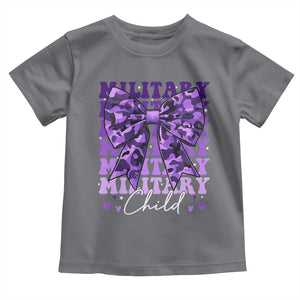 Military Child Coquette Bow Toddler T Shirt Purple Up Camo Kids Girls TS10 Charcoal Print Your Wear