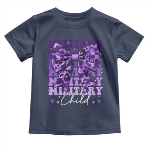 Military Child Coquette Bow Toddler T Shirt Purple Up Camo Kids Girls TS10 Navy Print Your Wear