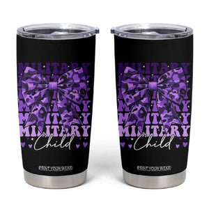 Military Child Coquette Bow Tumbler Cup Purple Up Camo Kids Girls TS10 Black Print Your Wear