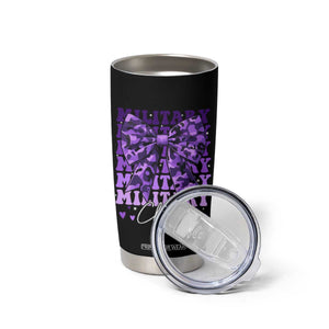 Military Child Coquette Bow Tumbler Cup Purple Up Camo Kids Girls TS10 Print Your Wear