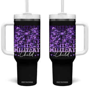 Military Child Coquette Bow Tumbler With Handle Purple Up Camo Kids Girls TS10 One Size: 40 oz Black Print Your Wear