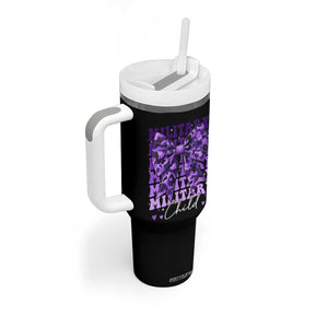 Military Child Coquette Bow Tumbler With Handle Purple Up Camo Kids Girls TS10 Print Your Wear