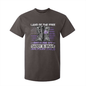 Purple Up For Military Kids T Shirt For Kid Military Child Month My Daddy Is Brave TS10 Dark Chocolate Print Your Wear