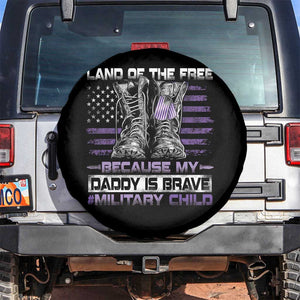 Purple Up For Military Kids Spare Tire Cover Military Child Month My Daddy Is Brave TS10 No hole Black Print Your Wear