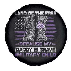 Purple Up For Military Kids Spare Tire Cover Military Child Month My Daddy Is Brave TS10 Print Your Wear