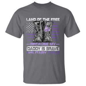 Purple Up For Military Kids T Shirt Military Child Month My Daddy Is Brave TS10 Charcoal Print Your Wear