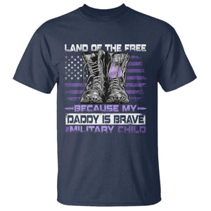Purple Up For Military Kids T Shirt Military Child Month My Daddy Is Brave TS10 Navy Print Your Wear