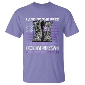 Purple Up For Military Kids T Shirt Military Child Month My Daddy Is Brave TS10 Violet Print Your Wear