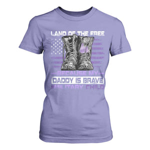 Purple Up For Military Kids T Shirt For Women Military Child Month My Daddy Is Brave TS10 Violet Print Your Wear