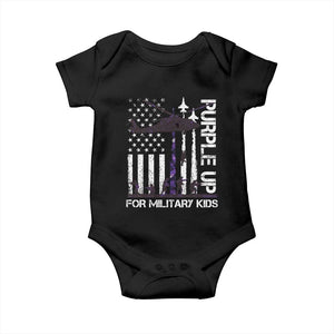 Purple Up For Military Kids Baby Onesie Camo American Flag Military Child Month USA Camouflage TS10 Black Print Your Wear