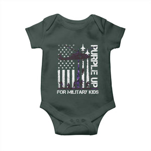 Purple Up For Military Kids Baby Onesie Camo American Flag Military Child Month USA Camouflage TS10 Print Your Wear