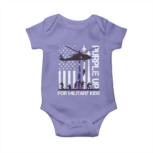 Purple Up For Military Kids Baby Onesie Camo American Flag Military Child Month USA Camouflage TS10 Violet Print Your Wear