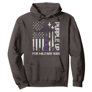 Purple Up For Military Kids Hoodie Camo American Flag Military Child Month USA Camouflage TS10 S Dark Chocolate Print Your Wear