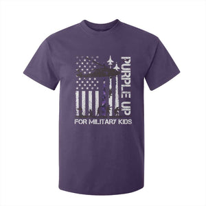 Purple Up For Military Kids T Shirt For Kid Camo American Flag Military Child Month USA Camouflage TS10 Purple Print Your Wear