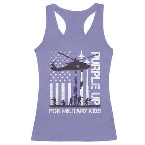 Purple Up For Military Kids Racerback Tank Top Camo American Flag Military Child Month USA Camouflage TS10 Violet Print Your Wear