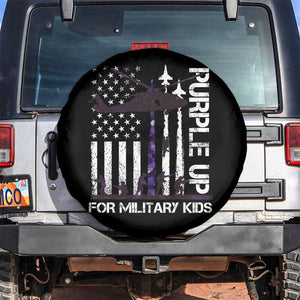 Purple Up For Military Kids Spare Tire Cover Camo American Flag Military Child Month USA Camouflage TS10 No hole Black Print Your Wear
