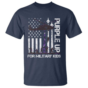 Purple Up For Military Kids T Shirt Camo American Flag Military Child Month USA Camouflage TS10 Navy Print Your Wear