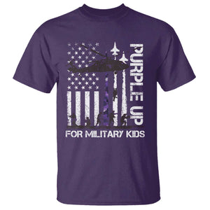 Purple Up For Military Kids T Shirt Camo American Flag Military Child Month USA Camouflage TS10 Purple Print Your Wear
