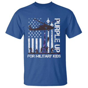 Purple Up For Military Kids T Shirt Camo American Flag Military Child Month USA Camouflage TS10 Royal Blue Print Your Wear