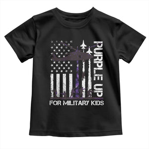 Purple Up For Military Kids Toddler T Shirt Camo American Flag Military Child Month USA Camouflage TS10 Black Print Your Wear