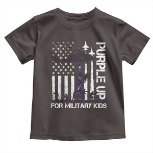 Purple Up For Military Kids Toddler T Shirt Camo American Flag Military Child Month USA Camouflage TS10 Dark Chocolate Print Your Wear