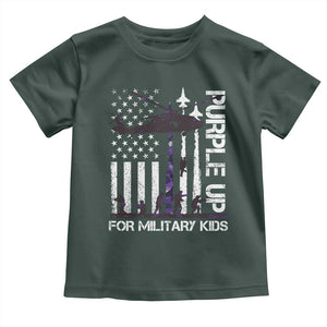 Purple Up For Military Kids Toddler T Shirt Camo American Flag Military Child Month USA Camouflage TS10 Dark Forest Green Print Your Wear