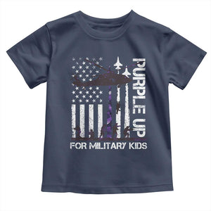 Purple Up For Military Kids Toddler T Shirt Camo American Flag Military Child Month USA Camouflage TS10 Navy Print Your Wear