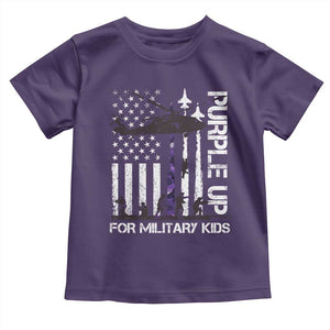 Purple Up For Military Kids Toddler T Shirt Camo American Flag Military Child Month USA Camouflage TS10 Purple Print Your Wear