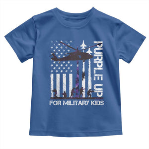 Purple Up For Military Kids Toddler T Shirt Camo American Flag Military Child Month USA Camouflage TS10 Royal Blue Print Your Wear