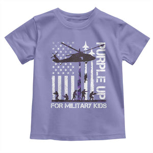 Purple Up For Military Kids Toddler T Shirt Camo American Flag Military Child Month USA Camouflage TS10 Violet Print Your Wear