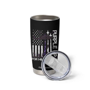 Purple Up For Military Kids Tumbler Cup Camo American Flag Military Child Month USA Camouflage TS10 Print Your Wear
