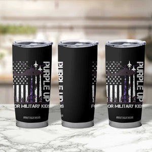 Purple Up For Military Kids Tumbler Cup Camo American Flag Military Child Month USA Camouflage TS10 Print Your Wear