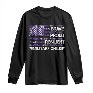 Military Kids Military Child Long Sleeve Shirt Camo American Flag USA Camouflage TS10 Black Print Your Wear