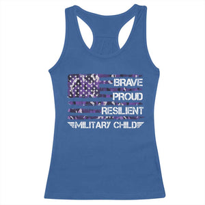 Military Kids Military Child Racerback Tank Top Camo American Flag USA Camouflage TS10 Royal Blue Print Your Wear
