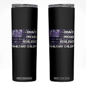Military Kids Military Child Skinny Tumbler Camo American Flag USA Camouflage TS10 Black Print Your Wear