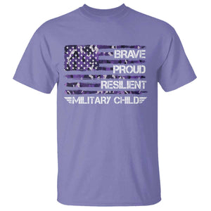 Military Kids Military Child T Shirt Camo American Flag USA Camouflage TS10 Violet Print Your Wear