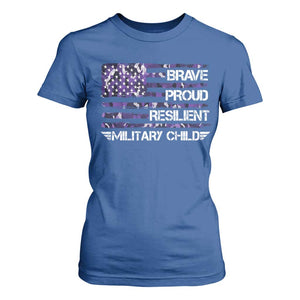 Military Kids Military Child T Shirt For Women Camo American Flag USA Camouflage TS10 Royal Blue Print Your Wear