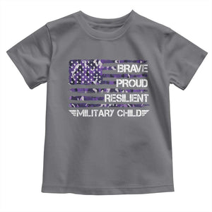 Military Kids Military Child Toddler T Shirt Camo American Flag USA Camouflage TS10 Charcoal Print Your Wear